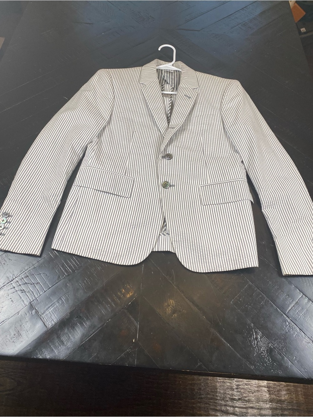 Thom Browne Black and White Striped Sport Coat